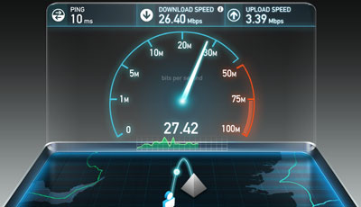 Speedtest.net shows 26.40 Mbps